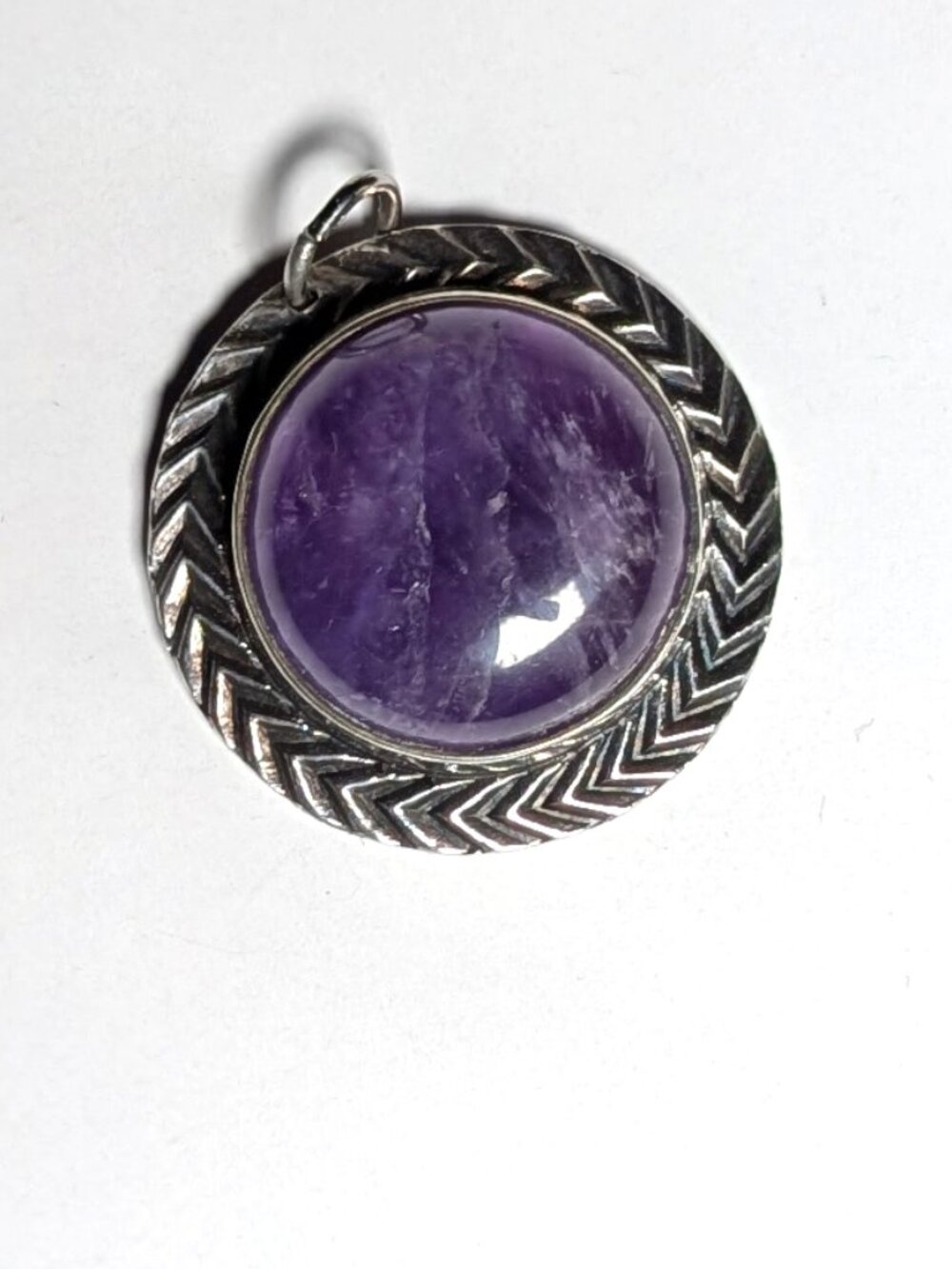 Silver and purple amethyst pendant